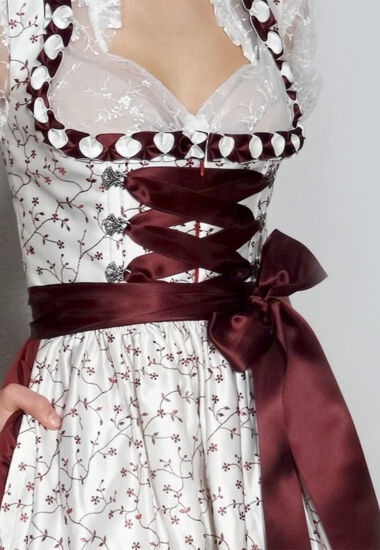 Dirndl Unikat aus Taft und Satin in Bordeaux.